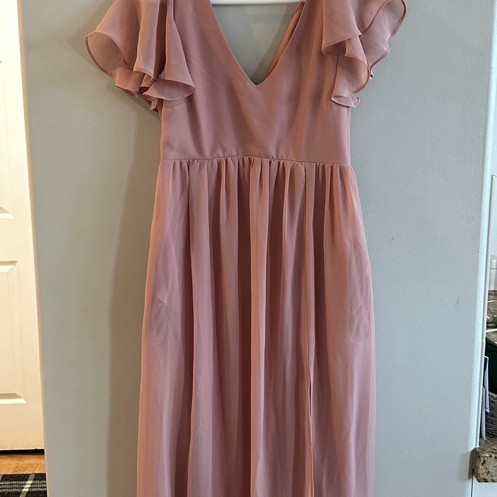 Birdy Grey Blush Flutter Sleeve Dress